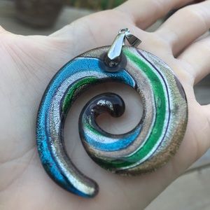 Spiral art glass pendant